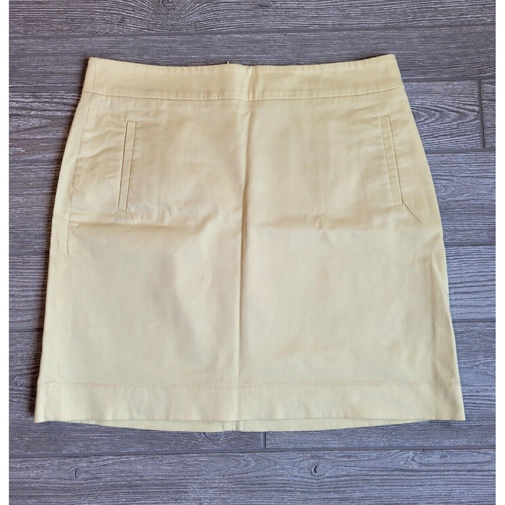 Banana Republic Womens Pale Yellow Stretch Cotton Pencil Mini Skirt Size 12